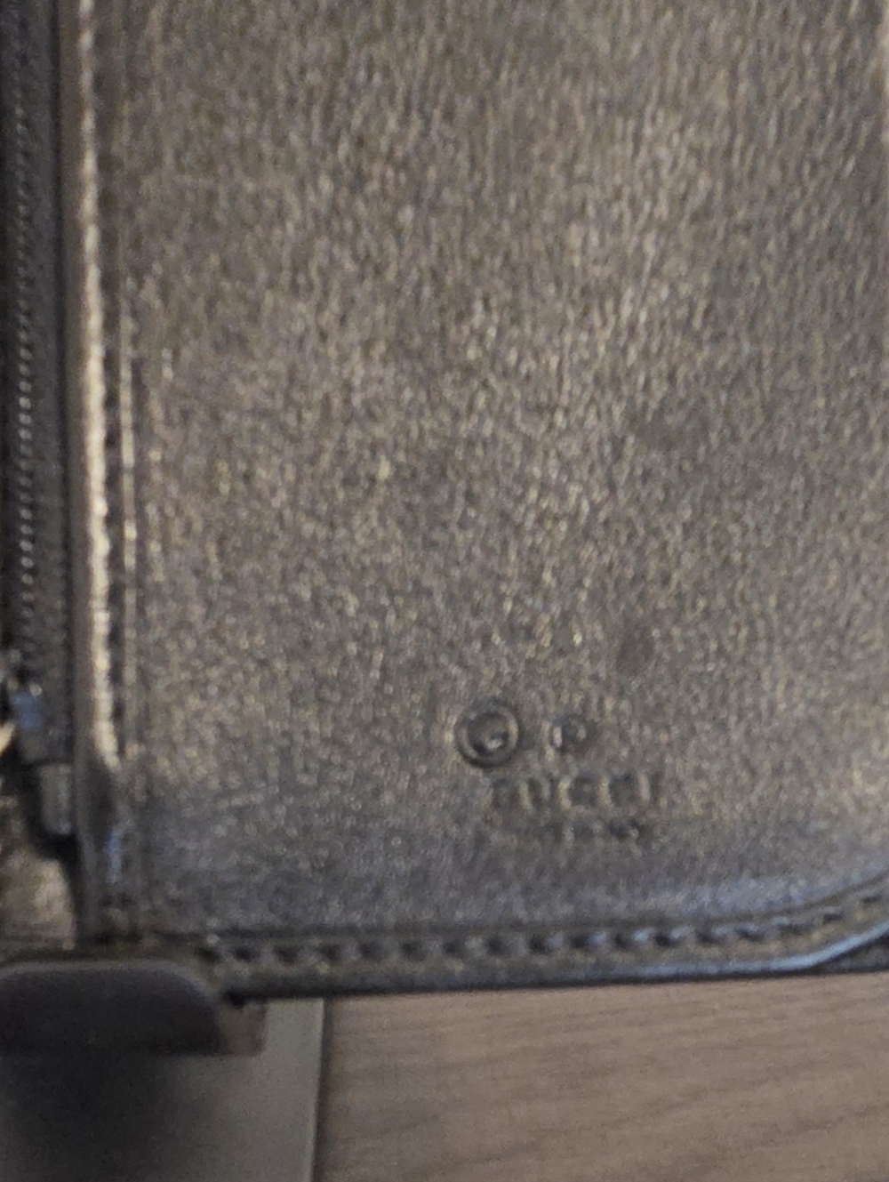 Gucci Guccissima Leather Bifold Wallet Black Zip Organizer Long Wallet - Picture 11 of 11